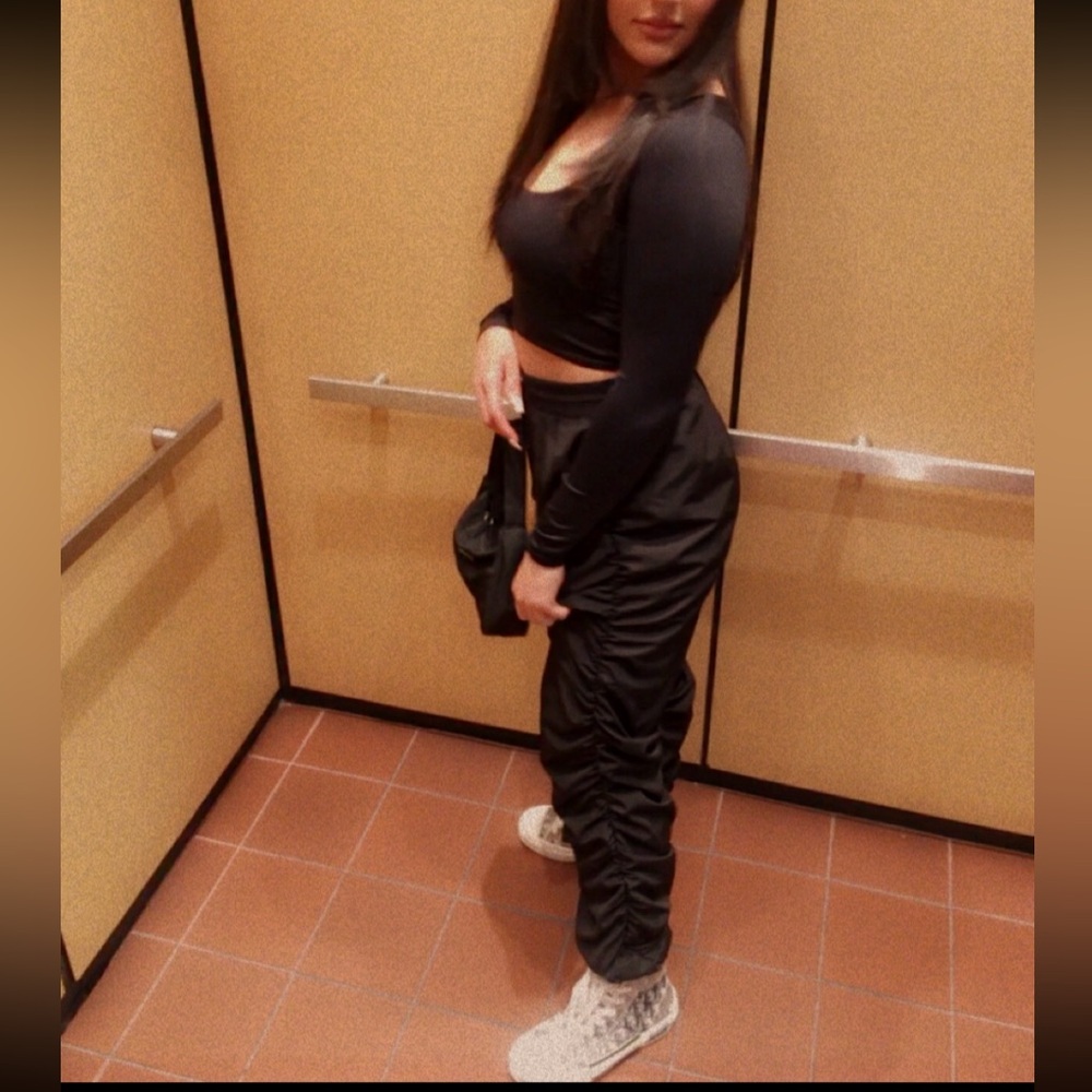 Fashion Nova Sporty Ruched Jogger Parachute Pant
